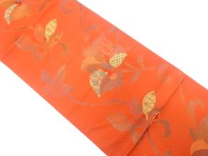 花更紗模様織り出し　名古屋帯